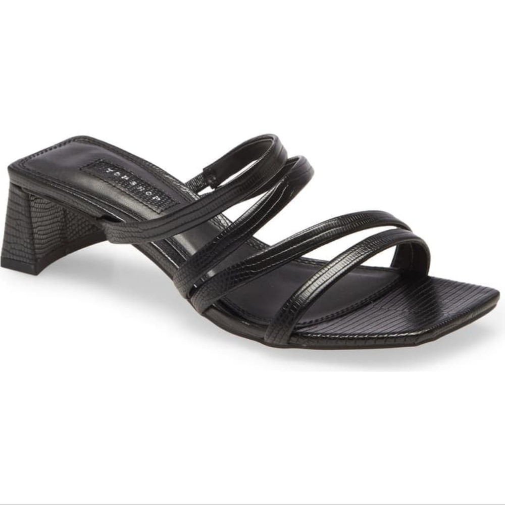 Topshop Black Dixie Strappy Sandals